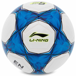 Мяч футбольный LI-NING LFQK575-2 №5 TPU+EVA клееный белый-голубой