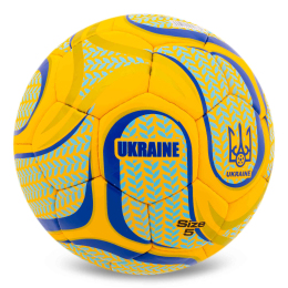 Мяч футбольный BALLONSTAR UKRAINE FB-00323 №5 PU желтый-голубой