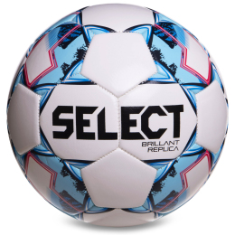 Мяч футбольный SELECT BRILLANT REPLICA №5 белый-голубой