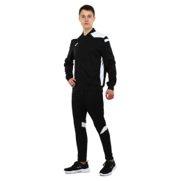 Костюм спортивний кофта на блискавці та штани Joma CHAMPIONSHIP VI 101953-102 6XS-2XL чорний-білий