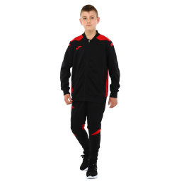 Костюм спортивний кофта на блискавці та штани Joma CHAMPIONSHIP VI 101953-106 6XS-2XL чорний-червоний
