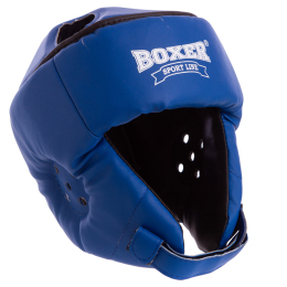 Шолом боксерський відкритий з посиленим захистом верхівки шкірозамінник BOXER 2030 M-L кольори в асортименті