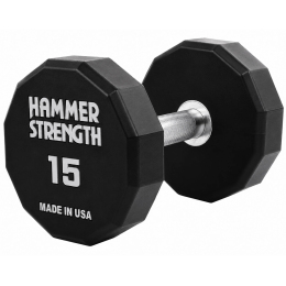 Гантель цельная профессиональная с полиуретановым покрытием HAMMER STRENGHT TA-9215-15 1шт 15кг черный