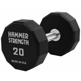 Гантель цельная профессиональная с полиуретановым покрытием HAMMER STRENGHT TA-9215-20 1шт 20кг черный
