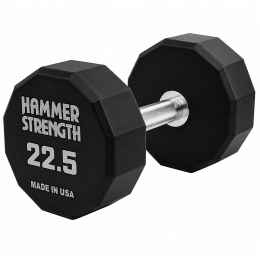Гантель цільна професійна з поліуретановим покриттям HAMMER STRENGHT TA-9215-22_5 1шт 22,5кг чорний