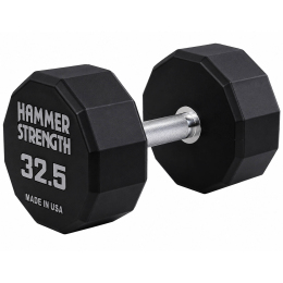Гантель цельная профессиональная с полиуретановым покрытием HAMMER STRENGHT TA-9215-32_5 1шт 32,5кг черный