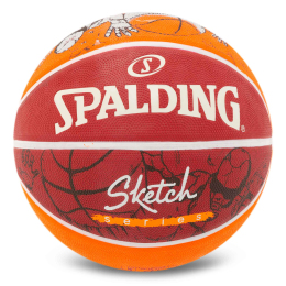 М'яч баскетбольний гумовий SPALDING SKETCH CRACK 84451Y розмір 7 червоний