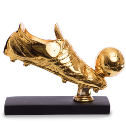 Статуэтка наградная спортивная Футбол Бутса с мячом золотая SP-Sport C-1346-B2
