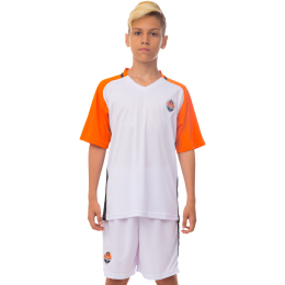 Форма футбольна дитяча з символікою футбольного клубу ШАХТАР виїзна 2017 SP-Sport CO-3900-SH1 XS-XL білий-помаранчевий