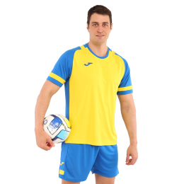 Форма футбольна комплект футболка та шорти Joma LIDER 104285-907 4XS-2XL жовтий-синій