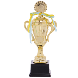Кубок спортивный с ручками и крышкой SP-Sport LUCK YK082C высота 32см золотой