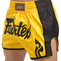 Шорти для тайського боксу та кікбоксингу FAIRTEX BS1701 M-XL жовтий-чорний
