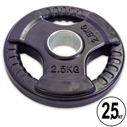 Блины (диски) обрезиненные Record TA-5706-2,5 52мм 2,5кг черный