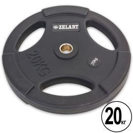 Блины (диски) полиуретановые Zelart TA-5336-28-20 28мм 20кг красный