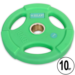 Блины (диски) полиуретановые Zelart TA-5336-50-10 50мм 10кг мятный