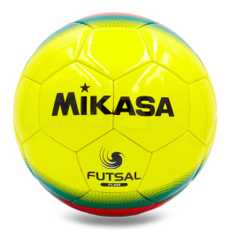 Мяч для футзала MIK FL-450 №4 PU клееный желтый-красный-зеленый