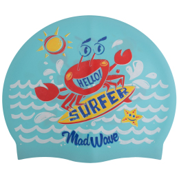 Шапочка для плавания силиконовая юниорская MadWave Junior SURFER M057912 цвета в ассортименте