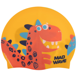 Шапочка для плавання силіконова юніорська MadWave Junior DINO M057916 кольори в асортименті