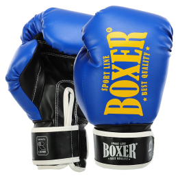 Рукавиці боксерські на липучці штучна шкіра BOXER NEW 2022-N 10-16 унцій кольори в асортименті