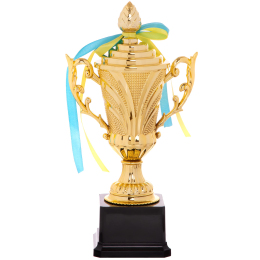 Кубок спортивный с ручками и крышкой SP-Sport OMEGA C-679B высота 27см золотой
