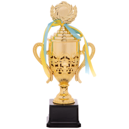 Кубок спортивный с ручками и крышкой SP-Sport FLASH C-866B высота 30см золотой
