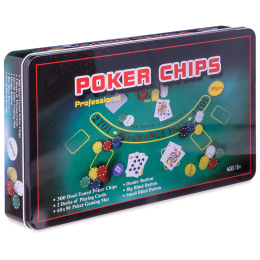 Набор для покера в металлической коробке на 300 фишек SP-Sport IG-4394