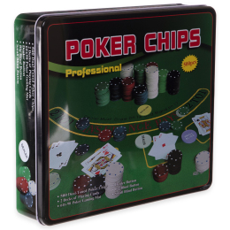 Набор для покера в металлической коробке на 500 фишек SP-Sport IG-3006