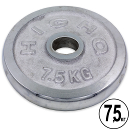 Блины (диски) хромированные HIGHQ SPORT TA-1837-7,5 52мм 7,5кг