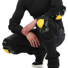 Комплект захисту SOULRIDING SP-Sport M-9331-LED (коліно, гомілка, передпліччя, лікоть) чорний-жовтий