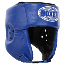 Шлем боксерский открытый кожаный BOXER 2027 M-L цвета в ассортименте