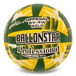 М'яч волейбольний BALLONSTAR SV-4W GOLD VB-5215 №5 PU зелений-жовтий