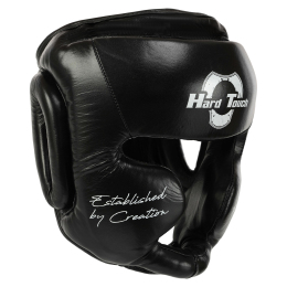 Шолом боксерський з повним захистом шкіряний HARD TOUCH BO-5235 S-XL чорний