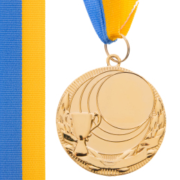 Заготовка медали с лентой SP-Sport PLUCK C-4844 5см золото, серебро, бронза