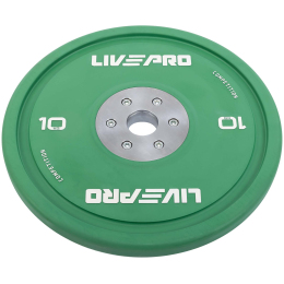 Бамперні диски гумові Bumper Plates LiveUp LP8335-10 ø50.5мм 10кг зелений