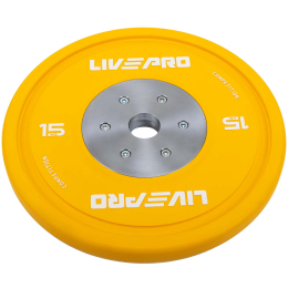 Бамперні диски гумові Bumper Plates LiveUp LP8335-15 ø50.5мм 15кг жовтий