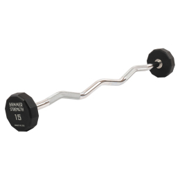 Штанга нерозбірна з фіксованою вагою вигнута PEV HAMMER STRENGHT TA-9978-15 15кг чорний