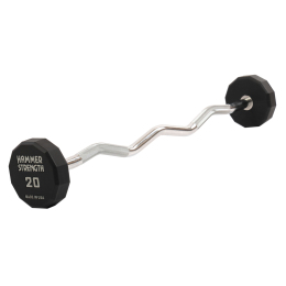 Штанга нерозбірна з фіксованою вагою вигнута PEV HAMMER STRENGHT TA-9978-20 20кг чорний