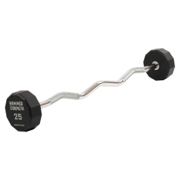 Штанга нерозбірна з фіксованою вагою вигнута PEV HAMMER STRENGHT TA-9978-25 25кг чорний