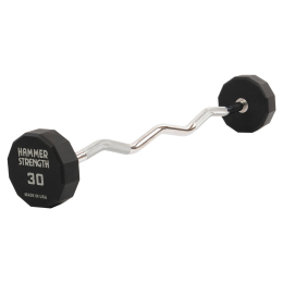 Штанга нерозбірна з фіксованою вагою вигнута PEV HAMMER STRENGHT TA-9978-30 30кг чорний
