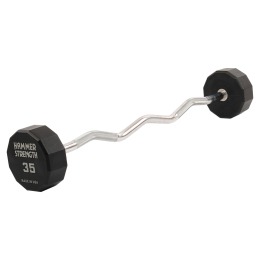 Штанга нерозбірна з фіксованою вагою вигнута PEV HAMMER STRENGHT TA-9978-35 35кг чорний