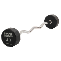 Штанга нерозбірна з фіксованою вагою вигнута PEV HAMMER STRENGHT TA-9978-40 40кг чорний
