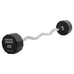 Штанга нерозбірна із фіксованою вагою вигнута PEV HAMMER STRENGHT TA-9978-45 45кг чорний
