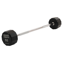 Штанга нерозбірна з фіксованою вагою пряма PEV HAMMER STRENGHT TA-9979-50 50кг чорний