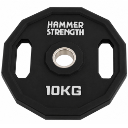 Млинці диски поліуретанові 2 Handle металева втулка HAMMER STRENGHT TA-9986-10 ø50мм 10кг чорний
