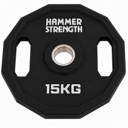 Млинці диски поліуретанові 2 Handle металева втулка HAMMER STRENGHT TA-9986-15 ø50мм 15кг чорний