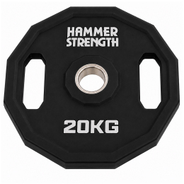 Млинці диски поліуретанові 2 Handle металева втулка HAMMER STRENGHT TA-9986-20 ø50мм 20кг чорний