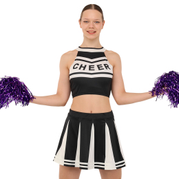Костюм для чирлидинга кроп-топ и плиссированная мини-юбка SP-Sport F1356 размер S-2XL цвета в ассортименте
