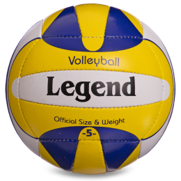 М'яч волейбольний LEGEND LG2010 №5 PU жовтий-синій-білий