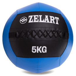 М'яч набивний для кросфіту волбол WALL BALL Zelart FI-5168-5 5кг чорний-синій