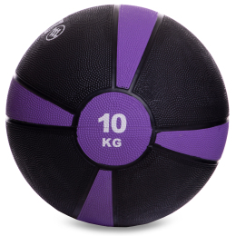 Мяч медицинский медбол Zelart Medicine Ball FI-5122-10 10кг черный-фиолетовый